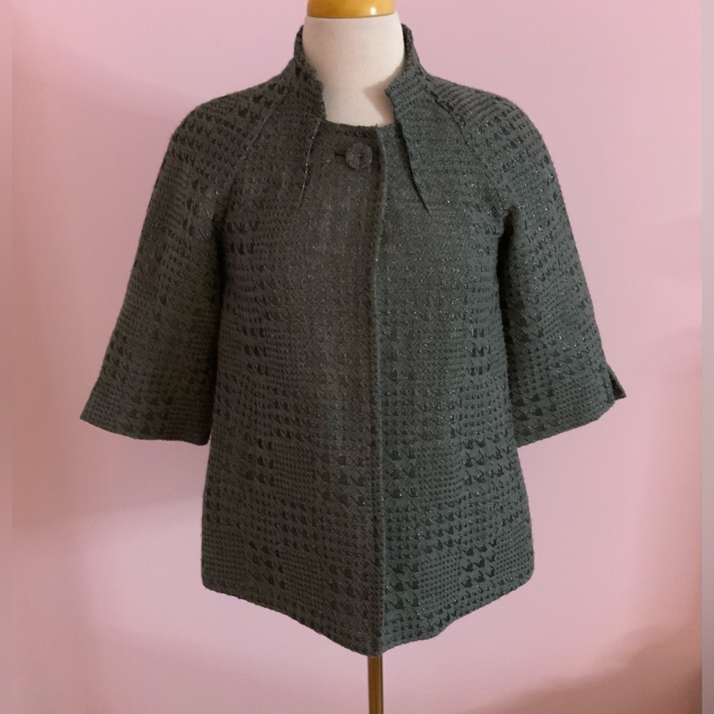 Vintage Textured Gray Blazer